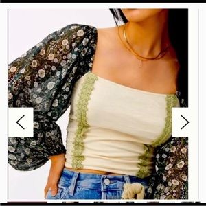 Anthropologie | Smocked Balloon Boho Exaggerates Sleeves Shirt